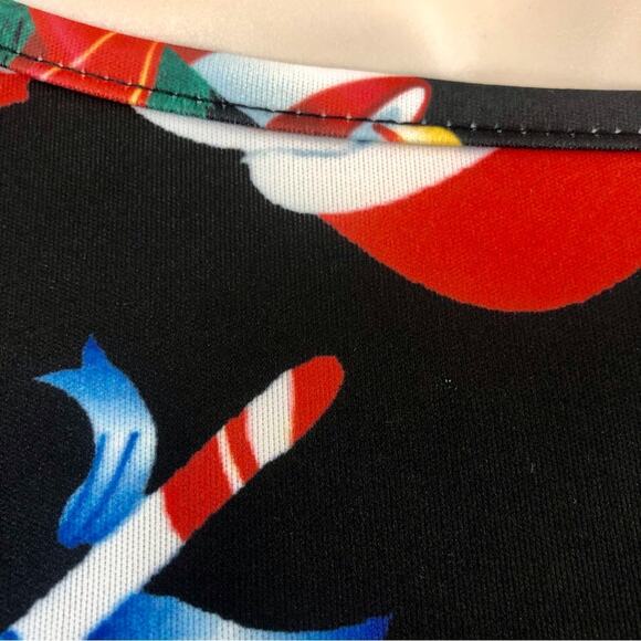 Christmas Dress Side Pockets Long Sleeve Black Background with Fun Holiday Print - Picture 3 of 16
